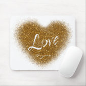 Gold Glitzer LIEBE Herzmuskel Glamour Mouse Pad Mousepad (Mit Mouse)