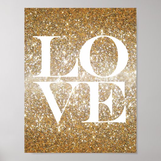 Gold Glitzer Liebe Poster (Vorne)