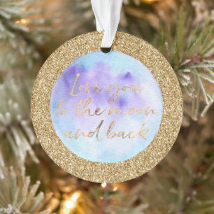 Gold Glitzer Liebe zum Mond Ornament