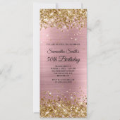 Gold Glitzer Light Pink Foil 50. Geburtstag Einladung (Vorderseite)
