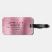 Gold Glitzer Light Pink Foil Extravagant Monogram Gepäckanhänger (Rückseite horizontal)