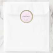 Gold Glitzer & Light Pink Wedding Monogram Runder Aufkleber (Tasche)