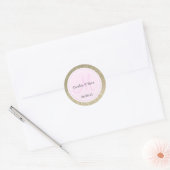 Gold Glitzer & Light Pink Wedding Monogram Runder Aufkleber (Umschlag)