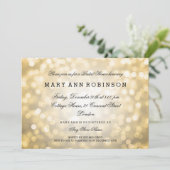 Gold Glitzer Lights Elegantes Brautparty Einladung (Stehend Vorderseite)