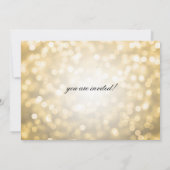 Gold Glitzer Lights Elegantes Brautparty Einladung (Rückseite)