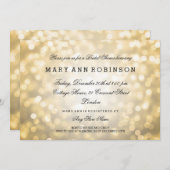 Gold Glitzer Lights Elegantes Brautparty Einladung (Vorne/Hinten)