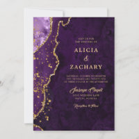Gold Glitzer Lila Agate Wedding