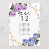 Gold Glitzer Lila Blumengeotttisch Keine Sitzplätz Ankündigung (Rückseite)