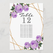 Gold Glitzer Lila Blumengeotttisch Keine Sitzplätz Ankündigung (Vorderseite)