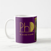 Gold Glitzer Lila Foto PhD Abschluss Kaffeetasse (Links)