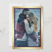 Gold Glitzer Lila Marble Foto Hochzeit Einladung (Rückseite)