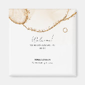 Gold Glitzer Line Moderne Minimale Hochzeit Willko Magnet (Vorne)