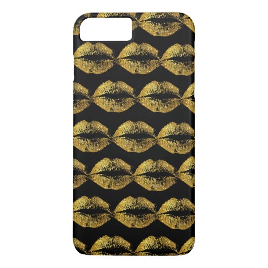 Gold Glitzer Lips #2 Case-Mate iPhone Hülle (Rückseite)