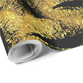 Gold Glitzer Lips #2 Geschenkpapier (Rolleneckpunkt)