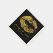 Gold Glitzer Lips #2 Serviette (Ecke)