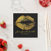 Gold Glitzer Lips #2 Serviette (Beispiel)