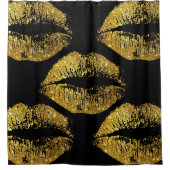 Gold Glitzer Lips #3 Duschvorhang (Vorderseite)