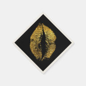 Gold Glitzer Lips #3 Serviette (Ecke)