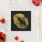 Gold Glitzer Lips #3 Serviette (Beispiel)