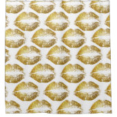 Gold Glitzer Lips #4 Duschvorhang (Vorderseite)