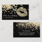 Gold Glitzer Lips Chic Visitenkarte (Vorne/Hinten)