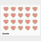 Gold Glitzer Lips Kiss XOXO Heart Sticker (Blatt)