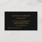 Gold Glitzer Lips Schwarze Glam Make Artist Loyali Treuekarte (Rückseite)