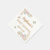 Gold Glitzer Little Butterfly Rose Baby Dusche Serviette (Ecke)