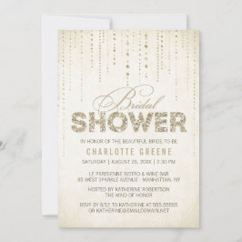 Gold Glitzer Look Bridal Dusche Einladung