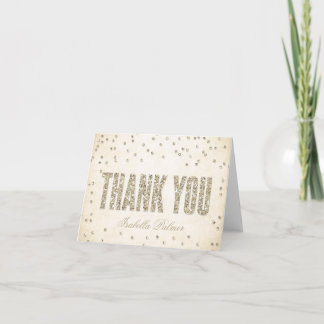 Gold Glitzer Look Confetti Dots Danke Karte