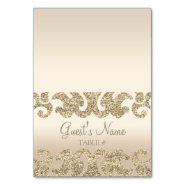 Gold Glitzer Look Custom Wedding Escort Cards Tischnummer