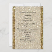Gold Glitzer Look Drei-Foto-Abschluss Einladung (Rückseite)