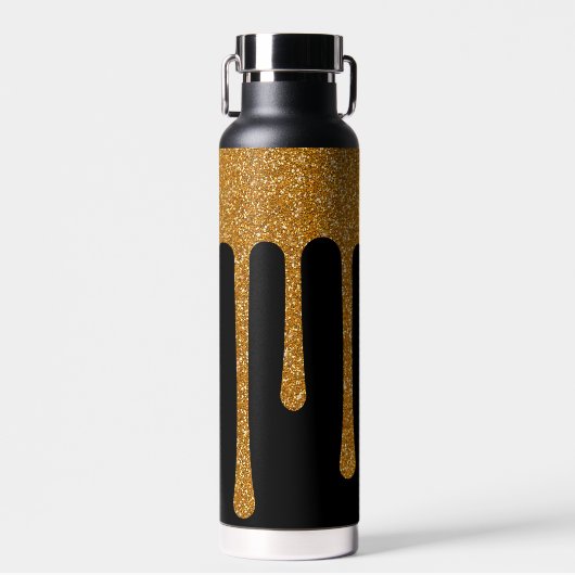 Gold Glitzer Look Drilling-Tropfen Trinkflasche (Vorne)