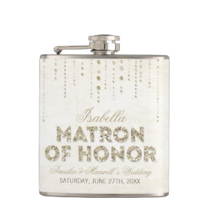 Gold Glitzer Look Matron of Honorar Flask Flachmann