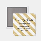 Gold Glitzer Look Stripes Speichern des Datumsfens Magnet (Vorderseite/Rückseite)