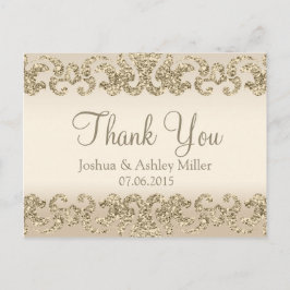 Gold Glitzer Look Vielen Dank Postkarte