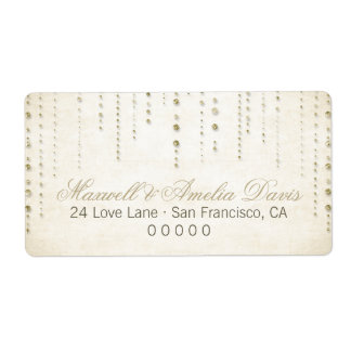 Gold Glitzer Look Wedeladressen Labels