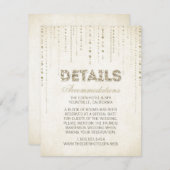 Gold Glitzer Look Wedeldetails Card Begleitkarte (Vorne/Hinten)