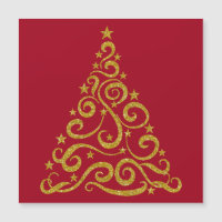 Gold Glitzer Look Weihnachtsbaum Holiday Magnet
