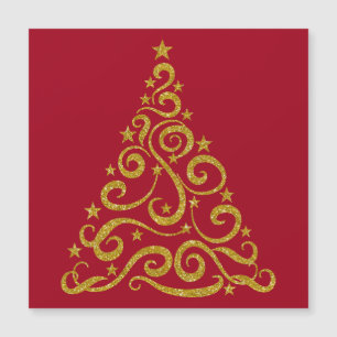 Gold Glitzer Look Weihnachtsbaum Holiday Magnet