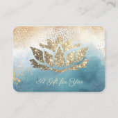 Gold Glitzer Lotus, Confetti, Paint Splash Rabattkarte (Vorderseite)