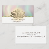 Gold Glitzer Lotus Farbenfroh Visitenkarte (Vorne/Hinten)