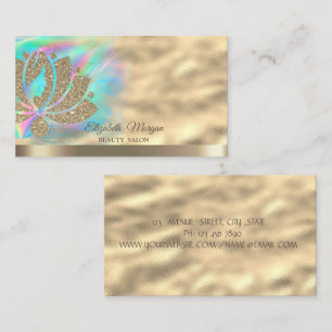 Gold Glitzer Lotus Holographic Ink Beauty Visitenkarte