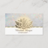 Gold Glitzer Lotus Opal Visitenkarte (Vorderseite)