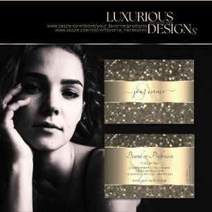 Gold Glitzer Lumineszente Stars Monogramm Goldene  Visitenkarte