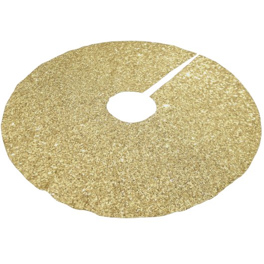 Gold Glitzer, luxuriös, glänzend. Polyester Weihnachtsbaumdecke (Schrägansicht)