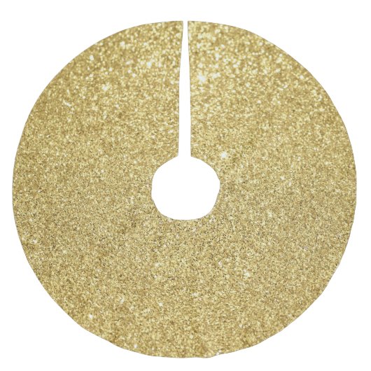 Gold Glitzer, luxuriös, glänzend. Polyester Weihnachtsbaumdecke (Vorderseite)