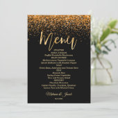 Gold Glitzer Luxus Flat Menu Card Menükarte (Stehend Vorderseite)
