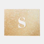 Gold Glitzer Luxus Personalisiert Monogram Door Ma Fußmatte (Vorderseite)
