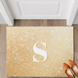 Gold Glitzer Luxus Personalisiert Monogram Door Ma Fußmatte